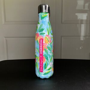 🟢 Starbucks + Lilly Pulitzer Swell Water Bottle Stain Steel Blue Floral